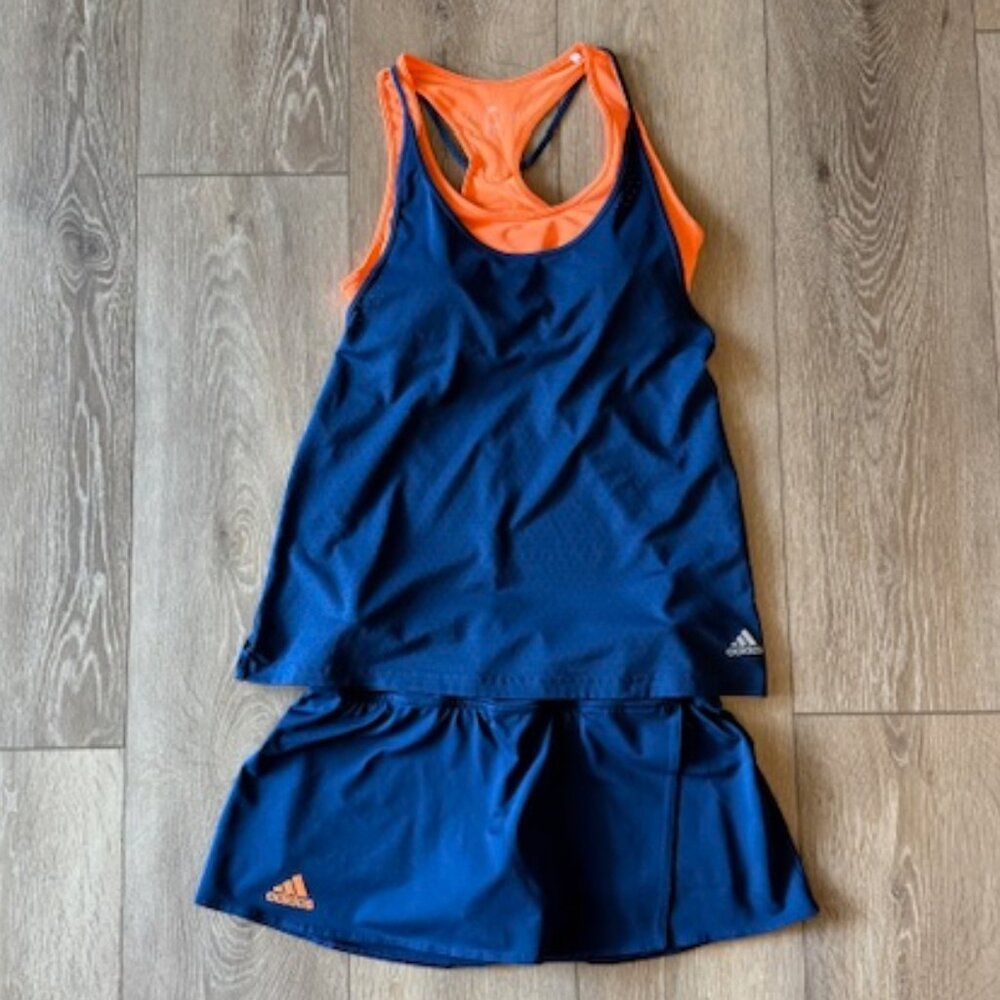 Adidas Climalite Tennis Pickleball Skort + Tank Set Navy Small